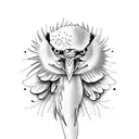 lemon tree blue heron tattoo design idea