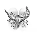 lemon tree blue heron tattoo design idea