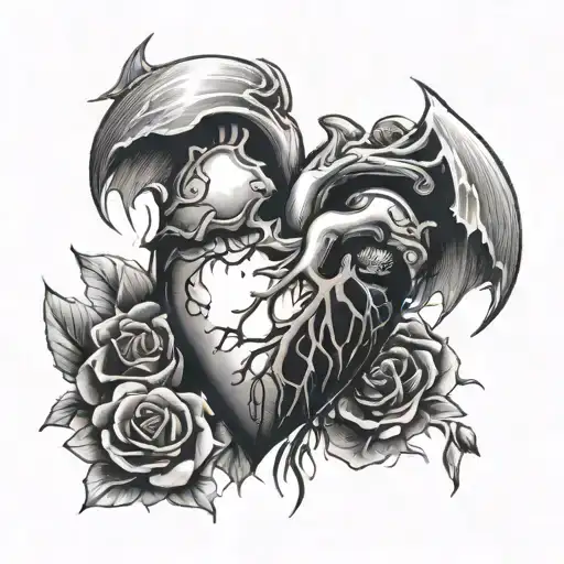 For23Ever broken heart tattoo design idea