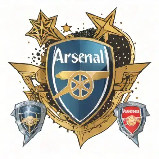 Arsenal football club badge with galaxy filled with stars tattoo design idea