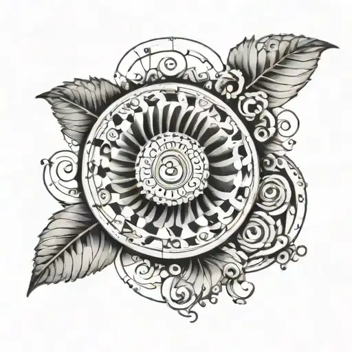 Fibonacci sequence and 3,6,9 numbers 9 tattoo design idea