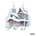 Topic: Slavic paganism. with elements of graffiti on an old abandoned Russian hut tattoo design idea