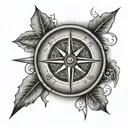 A tattoo of a compass with a heart at the center, symbolizing the guiding force of love in navigating through life's cha tattoo design idea