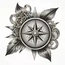 A tattoo of a compass with a heart at the center, symbolizing the guiding force of love in navigating through life's cha tattoo design idea
