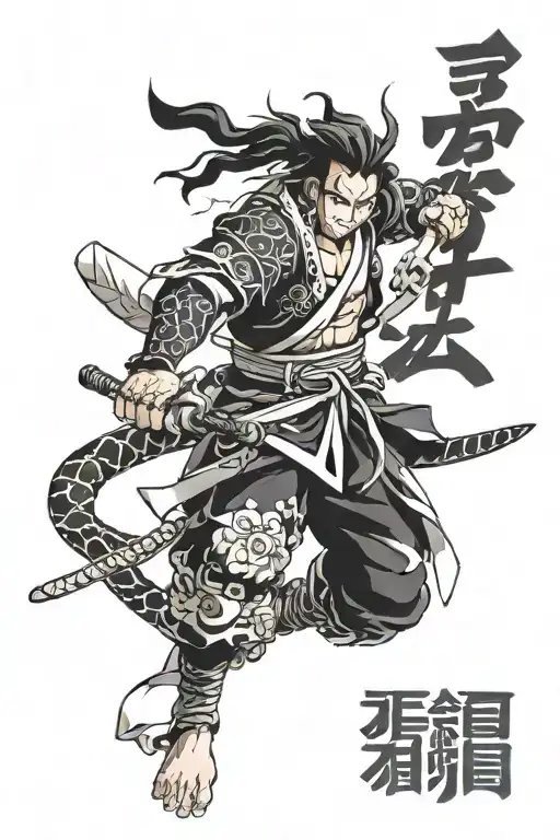 anime demon slayer blade tattoo design idea