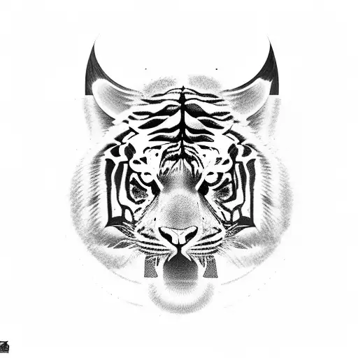 Gladiator vs Tiger tattoo design idea