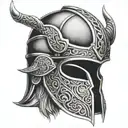 Viking helmet tattoo design idea