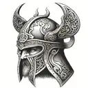 Viking helmet tattoo design idea