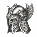 Viking helmet tattoo design idea