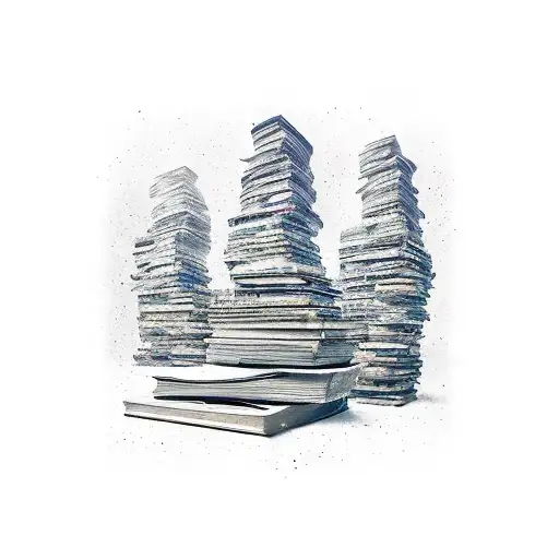 stack of books tattoo design idea