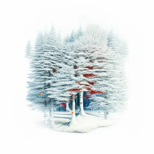 birch tree book tattoo design idea