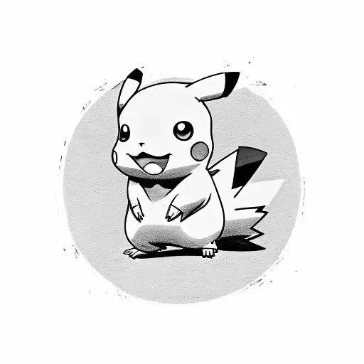 Pikachu in male pinup style tattoo design idea