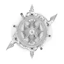 wheel with flames tattoo design idea