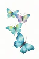 small butterfly tattoo. 2 butterflies; only one in watercolor  tattoo design idea