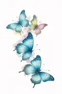 small butterfly tattoo. 2 butterflies; only one in watercolor  tattoo design idea