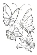 two butterflies but only one of them in color tattoo design idea