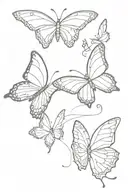two butterflies but only one of them in color tattoo design idea