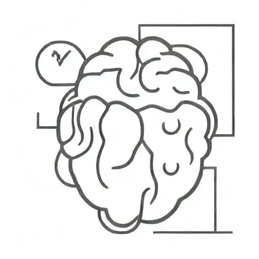 A simple tattoo of a brain with a heart inside, symbolizing mental health advocacy and self-love tattoo design idea