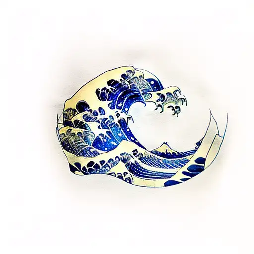 japenese great wave tattoo design idea