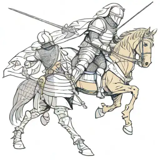knight bending the knee tattoo design idea
