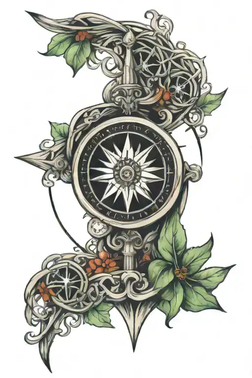 compass celtic tattoo design idea