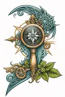 compass celtic tattoo design idea