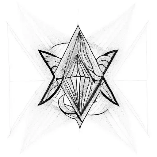 Triangle with tendrils tattoo design idea