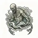 drowning man tattoo design idea
