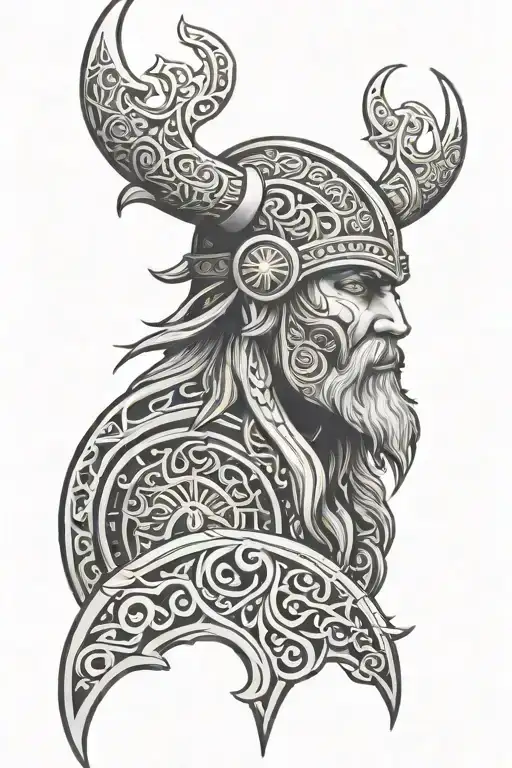 viking tribal inspired design tattoo design idea