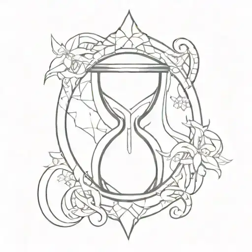 ouroboros broken hourglass tattoo design idea
