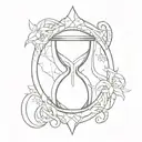 ouroboros broken hourglass tattoo design idea