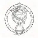 ouroboros broken hourglass tattoo design idea