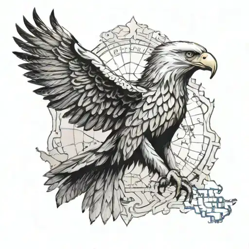 Albanian eagle and albanian map tattoo design idea