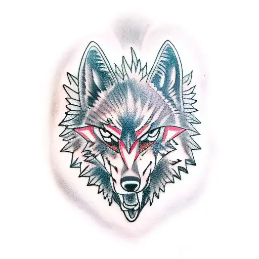 punk wolf tattoo design idea