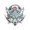 punk wolf tattoo design idea