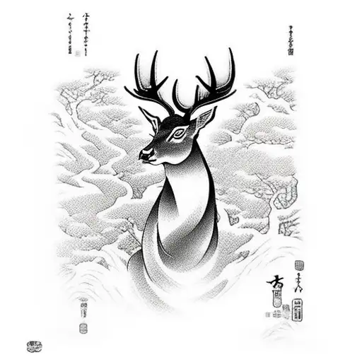 hashirama senju deer tattoo design idea