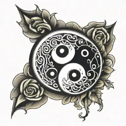 yin yang on knee tattoo design idea