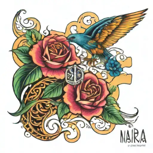 Name Naiara and Adriana tattoo design idea