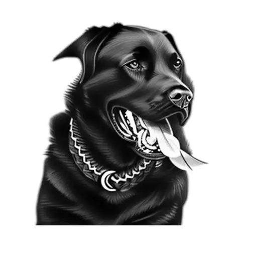 a black labrador retriever tattoo design idea