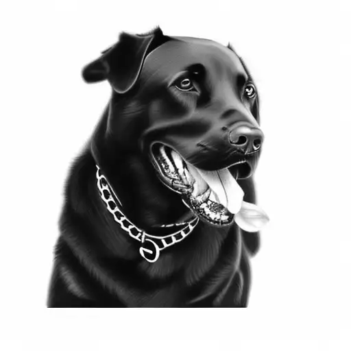 a black labrador retriever tattoo design idea