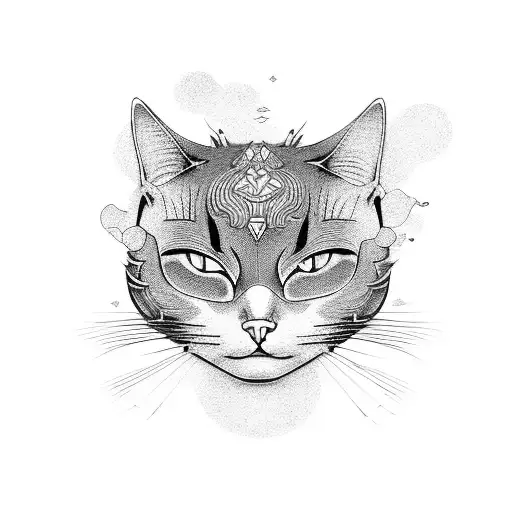 japanese style cat tattoo design idea