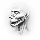 Surrealistic head representing a person with anxiety. tattoo design idea