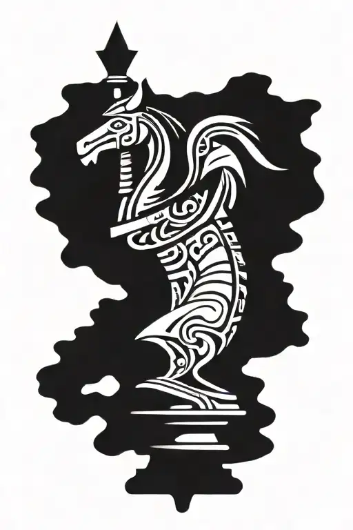 knight chess piece tattoo design idea