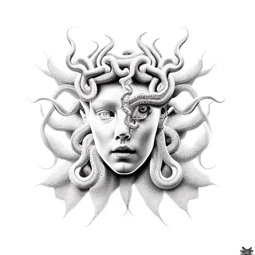 Procreate Medusa Queen Tattoo Stencils Brushset - Design Cuts
