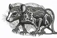 skeleton rat tattoo design idea