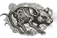skeleton rat tattoo design idea