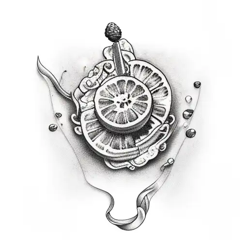 raspberry and banana tattoo design idea