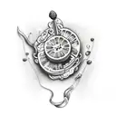 raspberry and banana tattoo design idea