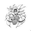 raspberry and banana tattoo design idea