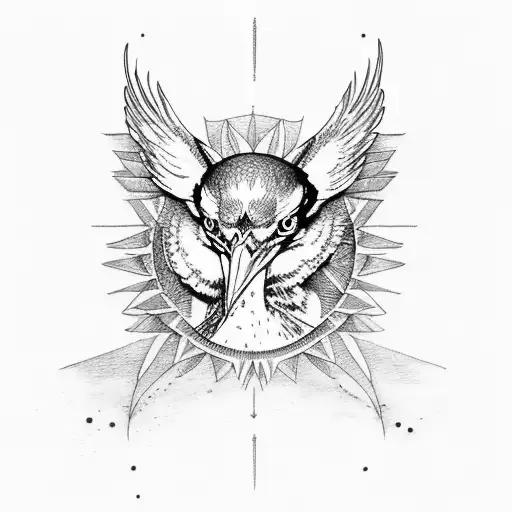 Blue Heron tattoo design idea